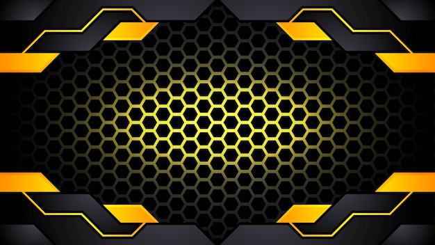 Moderno fondo de esport negro y amarillo futurista