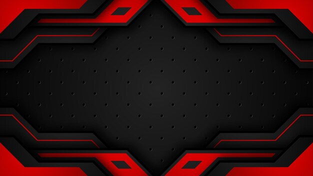 Moderno fondo de esport negro y rojo futurista