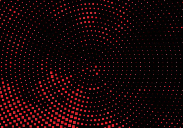 Moderno fondo punteado circular rojo y negro