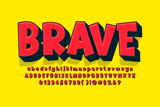 Moderno juego de letras y números del alfabeto fuente o tipografía funky