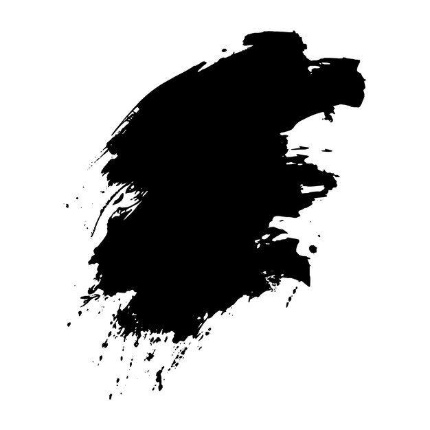El moderno pincel grunge negro sobre un fondo blanco