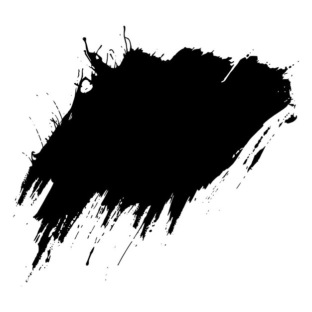 El moderno pincel grunge negro sobre un fondo blanco