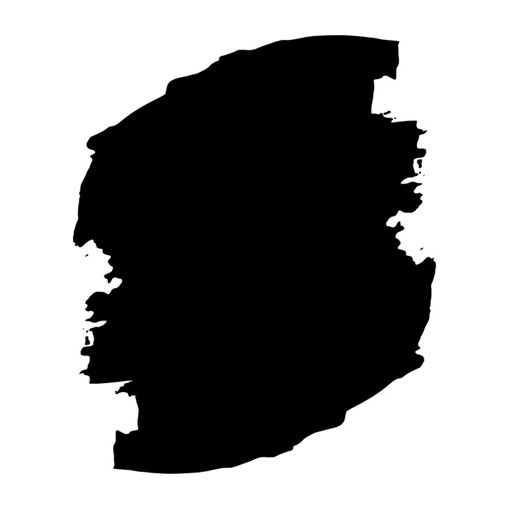 El moderno pincel grunge negro sobre un fondo blanco