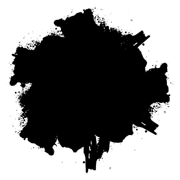 El moderno pincel grunge negro sobre un fondo blanco