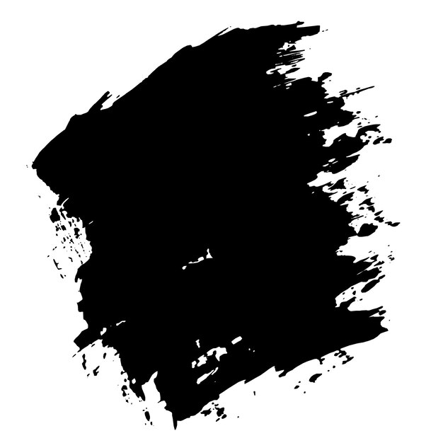 El moderno pincel grunge negro sobre un fondo blanco