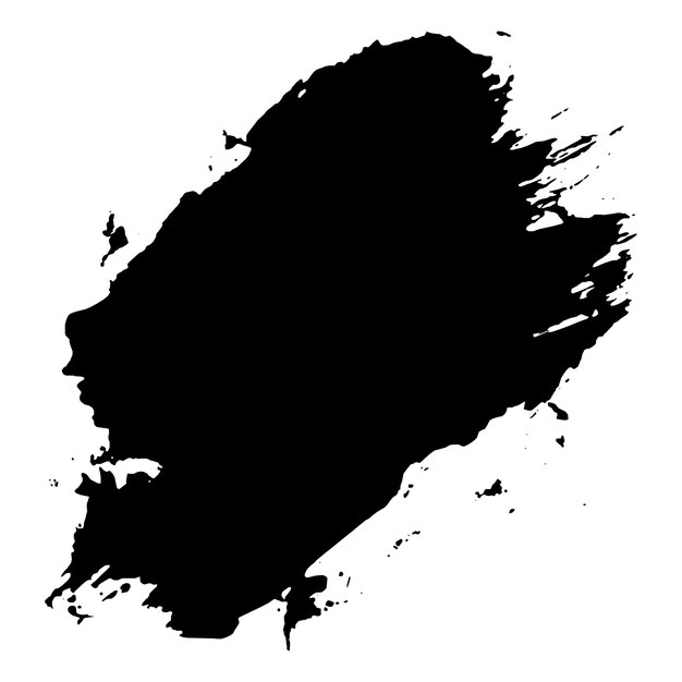 El moderno pincel grunge negro sobre un fondo blanco