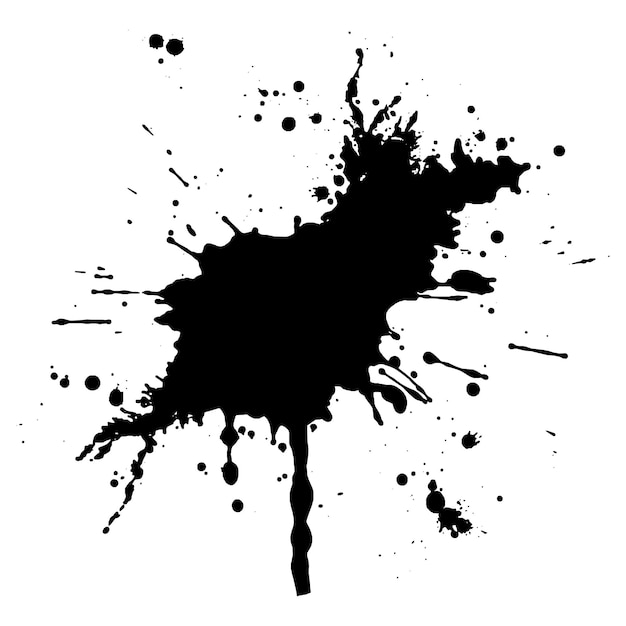 El moderno pincel grunge negro sobre un fondo blanco