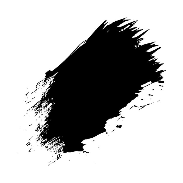 El moderno pincel grunge negro sobre un fondo blanco