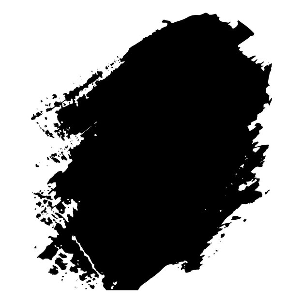 El moderno pincel grunge negro sobre un fondo blanco