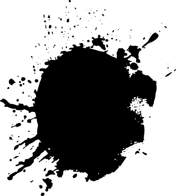 El moderno pincel grunge negro sobre un fondo blanco