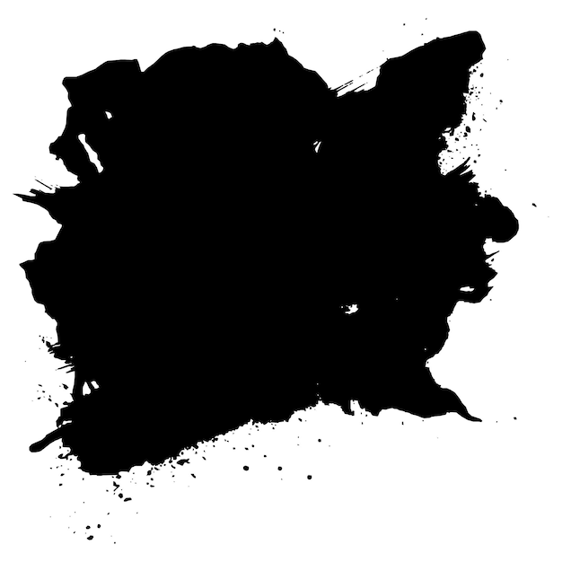El moderno pincel grunge negro sobre un fondo blanco