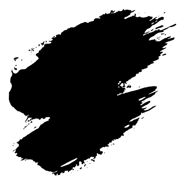 El moderno pincel grunge negro sobre un fondo blanco