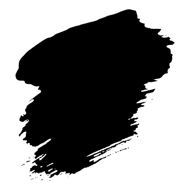 El moderno pincel grunge negro sobre un fondo blanco