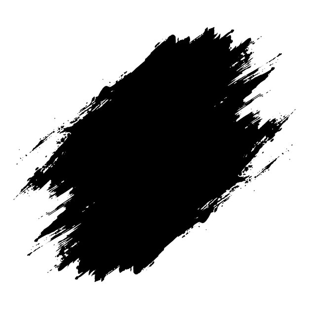 El moderno pincel grunge negro sobre un fondo blanco
