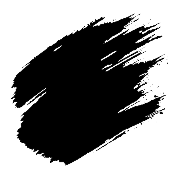 El moderno pincel grunge negro sobre un fondo blanco