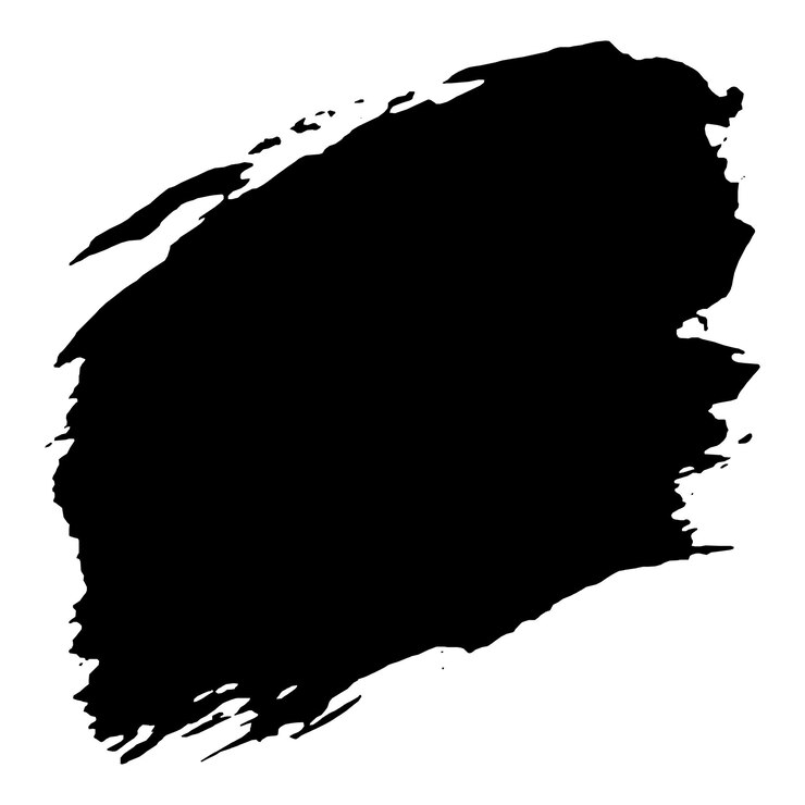 El moderno pincel grunge negro sobre un fondo blanco