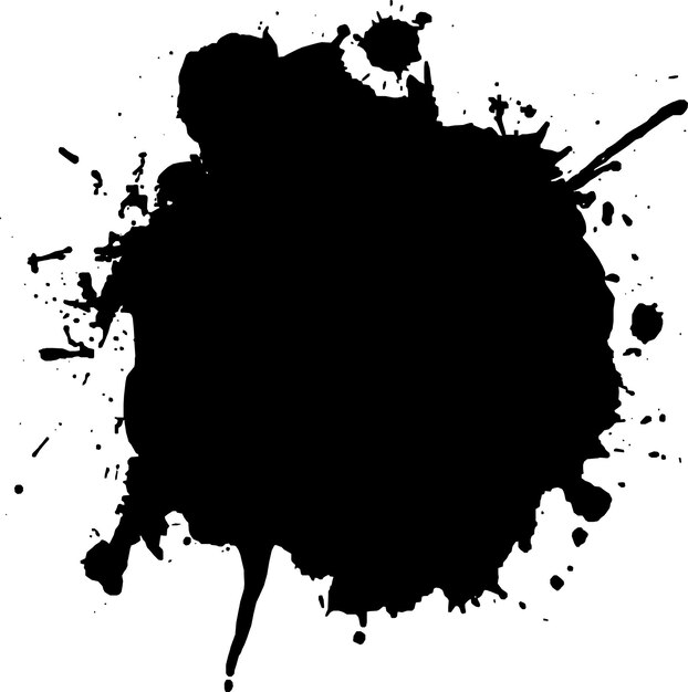 El moderno pincel grunge negro sobre un fondo blanco