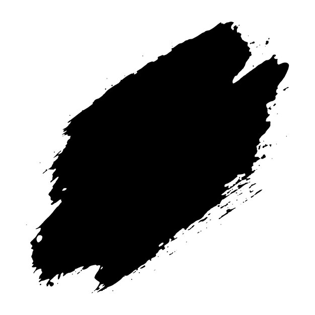 El moderno pincel grunge negro sobre un fondo blanco