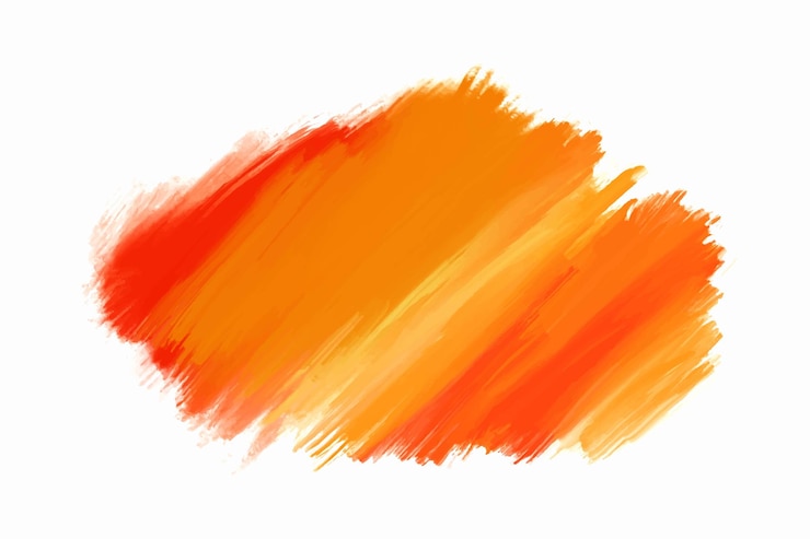 Vector gratuito moderno trazo de pincel de color naranja sobre fondo blanco