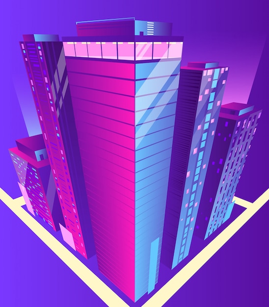 Vector gratuito modernos edificios rascacielos.