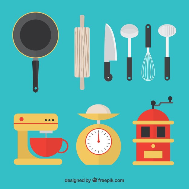 Molinillo con otros elementos de cocina