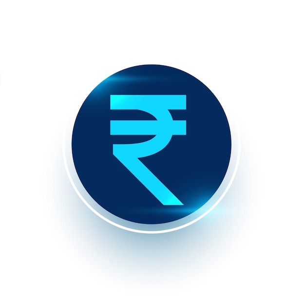 Moneda digital aislada inr fondo de signo de rupia india