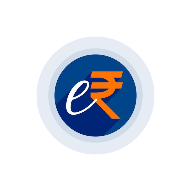 moneda digital india eINR símbolo erupi vector de pagos sin contacto