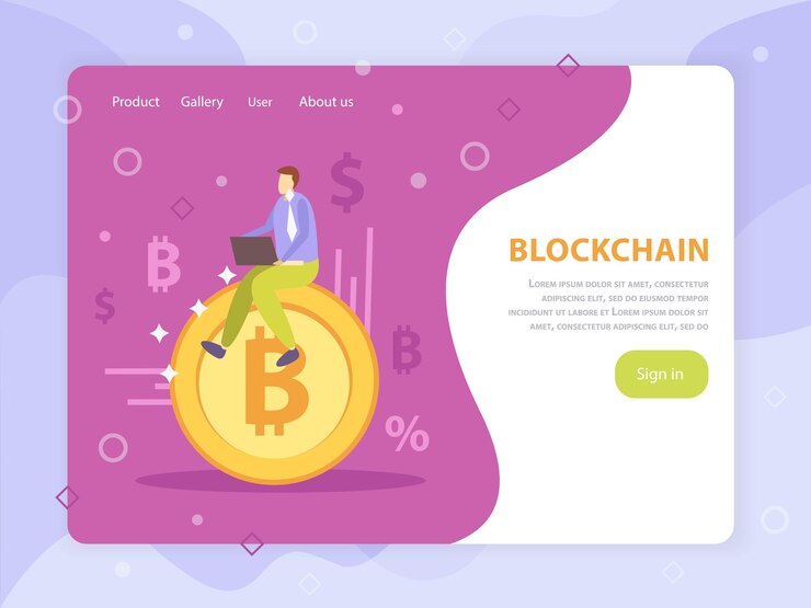 Vector gratuito moneda inicial que ofrece crowdfunding en línea de criptodivisas blockchain