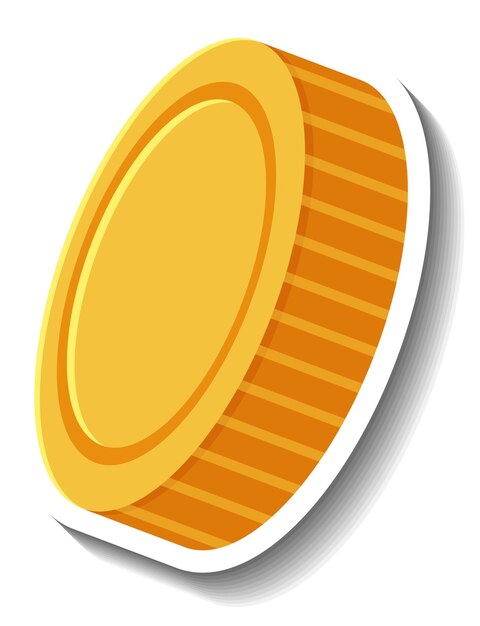 Moneda de oro aislada en estilo de dibujos animados