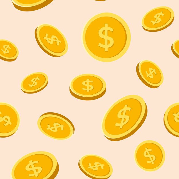 Moneda de oro de fondo transparente, ilustración de finanzas de vector de dinero