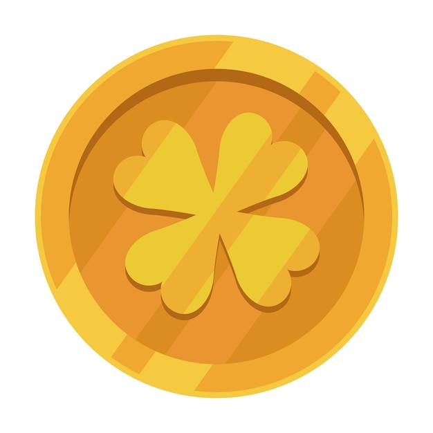 moneda de oro con icono de trébol
