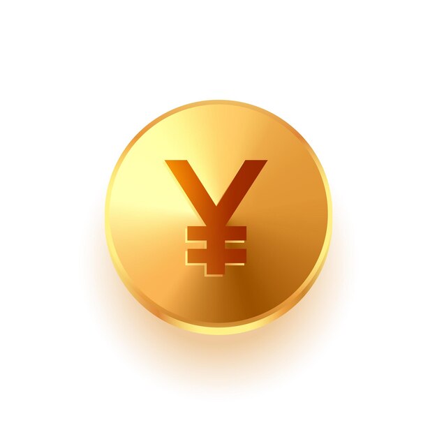 Moneda de oro japonesa aislada en estilo 3D
