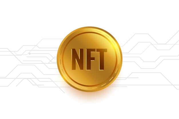 Moneda de oro NFT activo no fungible para el comercio virtual