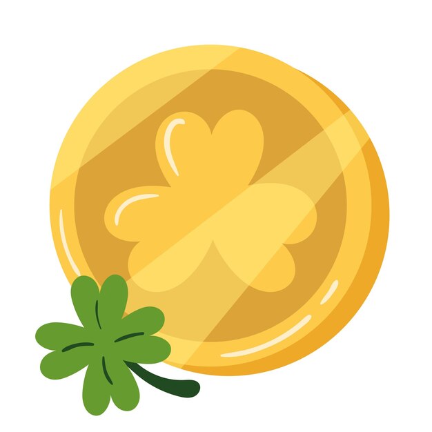 moneda de oro con trébol