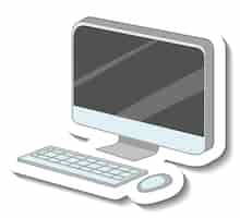 Vector gratuito monitor de computadora con mouse y teclado
