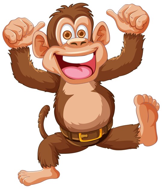 Un mono alegre disfrutando de una danza feliz
