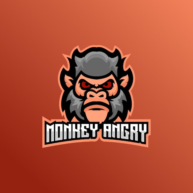 Mono enojado logo mascota esport equipo