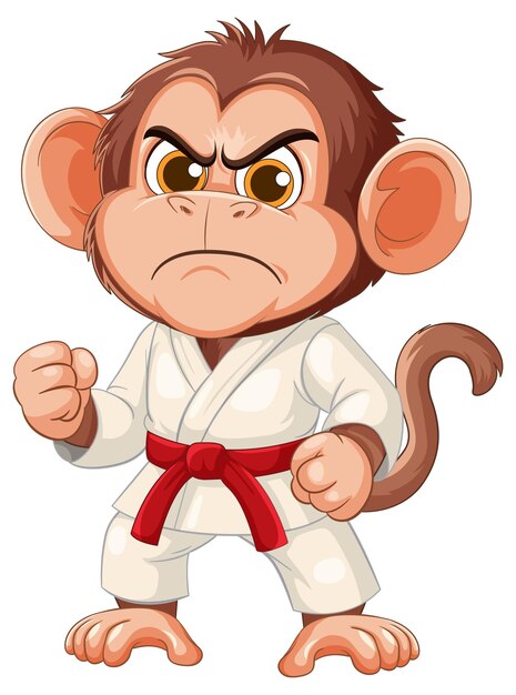El mono de karate con el cinturón rojo