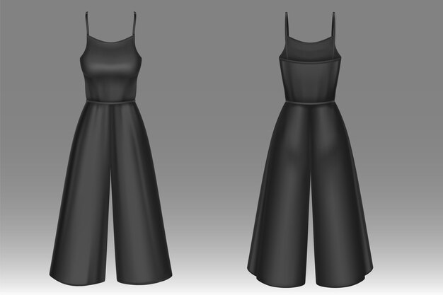 Mono negro de mujer con mockup de pantalón