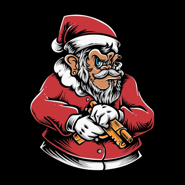 El mono de Santa tiene un vector de arma.