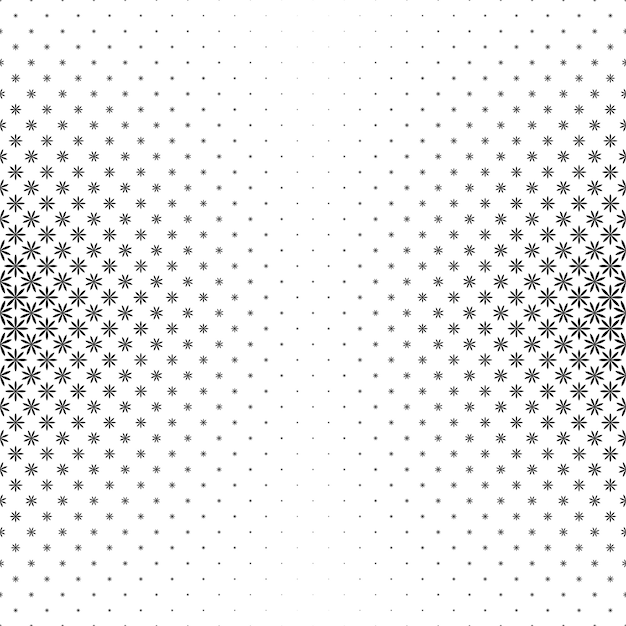 Monocromático geométrico estilizado flor patrón - vector fondo ilustración de curvado formas