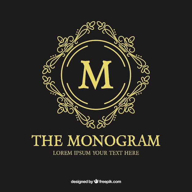 Monograma dorado elegante 