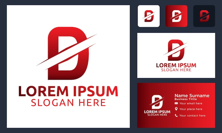 Vector gratuito monograma inicial letra d cortado diseño vectorial de logotipo profesional corporativo y financiero