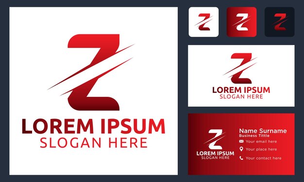 Monograma inicial letra z en rodajas diseño de vector de logotipo corporativo y financiero profesional