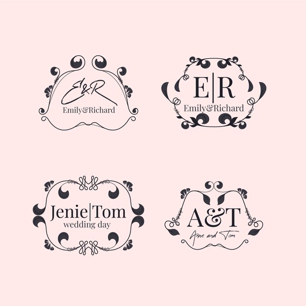 Monogramas florales de boda