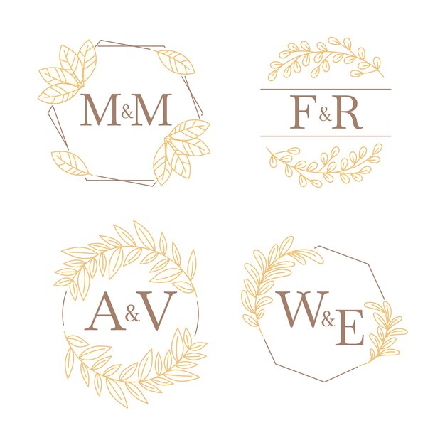 Monogramas florales de boda
