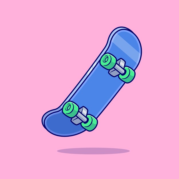 Monopatín Flotante Dibujos Animados Vector Icono Ilustración Deporte Objeto Icono Concepto Aislado Vector Plano