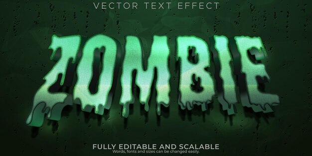 Monstruo editable de efecto de texto zombie de terror y estilo de texto aterrador