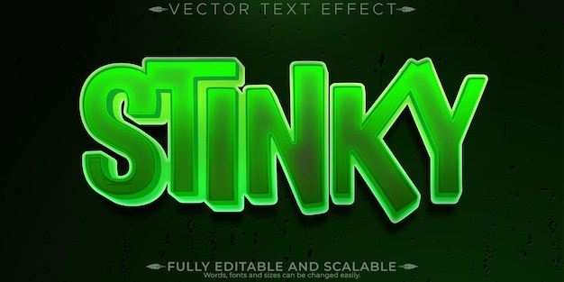 Monstruo efecto de texto apestoso horror editable y estilo de texto aterrador