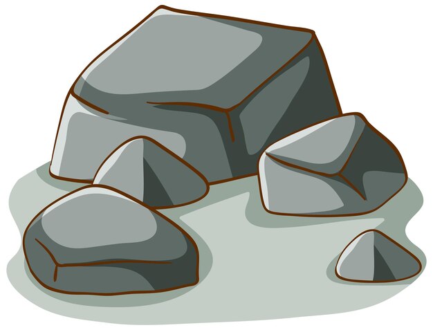 Montón de piedras sobre fondo blanco.
